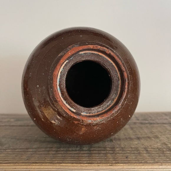Antique Brown Ceramic Crock - Picture 5 of 5